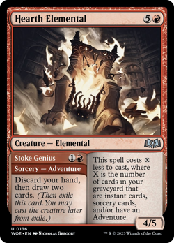 Hearth Elemental // Stoke Genius [Wilds of Eldraine] Magic MTG - Image 1