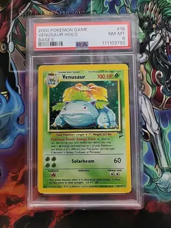 Venusaur Holo Rare Base Set 2 Pokemon Card PSA 8 (18/130) - Image 1