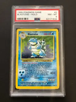 1999 Blastoise Holo PSA 8 Unlimited #2/102 Base Set Game Rare Pokemon Card 2 - Image 1