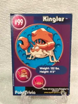 Kingler #99 Poke'Trivia Pokemon Card Mewtwo Strikes Back Movie LP - Image 1