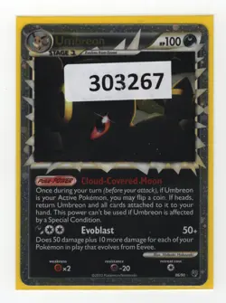 (303267) UMBREON PRIME 86/90 Ultra Rare Holo HGSS Undaunted Pokemon Card - NEW - Image 1