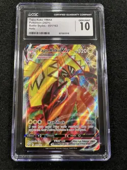 Pokemon Tapu Koko VMAX 051/163 from Battle Styles in a CGC 10 !! - Image 1