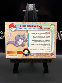 Nidoking #34 Topps TV Animation Series 1 Blue Label 1999 Pokemon TCG - Image 5