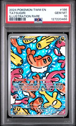 2024 Pokemon Twm En-Twilight Masquerade #186 Tatsugiri Illustration Rare PSA 10 - Image 1