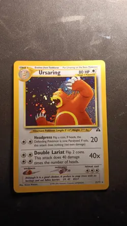 Pokemon TCG Ursaring Holo Rare from Neo Discovery OG Set. Great Condition! - Image 2