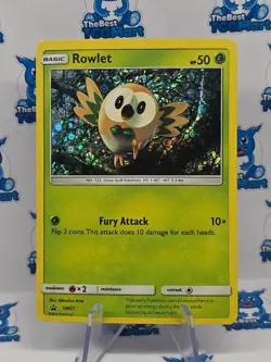 Pokemon SM01 Rowlet Promo Holo Sun & Moon LP - Image 1