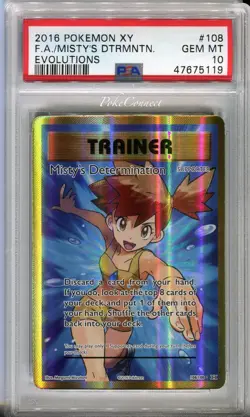 PSA 10 GEM MINT Pokemon Misty's Determination Full Art Evolutions #108 Holo Card - Image 1