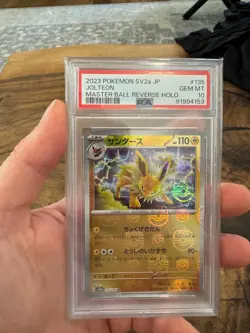 PSA 10 Jolteon Master Ball Holo 135/165 sv2a 151 Japanese Pokemon Gem Mint - Image 3