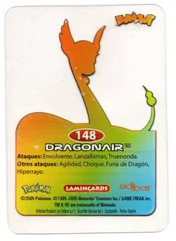 DRAGONAIR #148 LAMINCARD COLECCION POKEMON LAMINCARDS 2005 EDIBAS (USADA) - Image 2