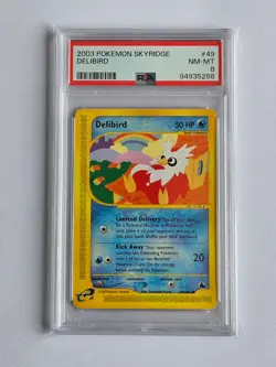 PSA 8 Delibird 49/144 Skyridge Non Holo Pokemon Card WOTC 2003 - Mint - Image 1