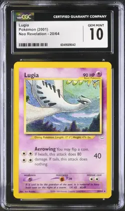 CGC 10 GEM MINT Lugia 20/64 Neo Revelation Rare Vintage WOTC 2001 Pokemon - Image 1