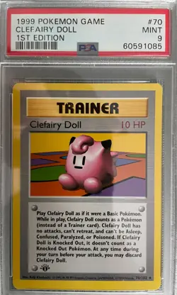 1999 Pokemon Game Clefairy Doll 1st Edition Mint 9 - Image 1