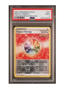 2021 POKEMON SWORD & SHIELD CHILLING REIGN #157 IMPACT ENERGY Rev.Foil - Image 1