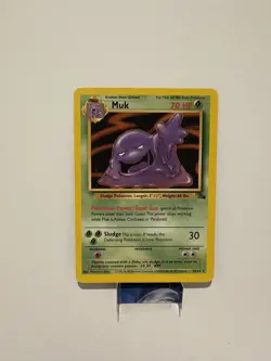 Pokemon TCG Muk Fossil Card 28/62 Unlimited Rare Non-Holo LP/NM - Image 1