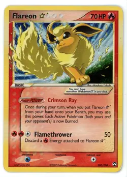 Flareon Gold Star Holo 100/108 EX Power Keepers Pokemon Card - Image 1