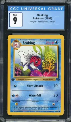 CGC 9 Seaking (1st Ed.) Jungle 46/64 Pokemon Card B18 - Image 1