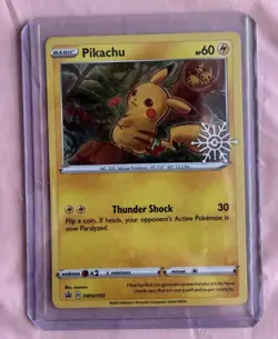 Pikachu SWSH153 - Holiday Calendar Black Star Holo Promo Pokemon Card NM - Image 1