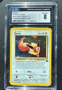CGC 8 Eevee 2000 Black Star Promos 11 Pokemon League Pokemon Card - Image 1