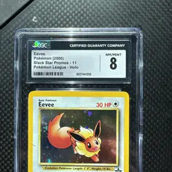 CGC 8 Eevee 2000 Black Star Promos 11 Pokemon League Pokemon Card - Image 3