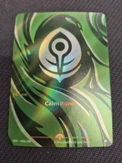 2025 League of Legends Riftbound English TCG Card Calm Rune OGN·042b/298 Promo - Image 1