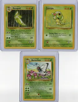 Vintage Pokemon TCG Lot of 3 Butterfree Base Set Evolution Line - Image 1