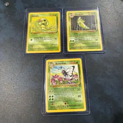 Vintage Pokemon TCG Lot of 3 Butterfree Base Set Evolution Line - Image 3