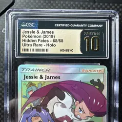 2019 Pokemon Hidden Fates Jessie & James 68/68 Ultra Rare Holo CGC 10 Pristine - Image 4