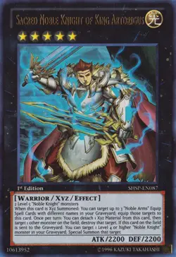 Yugioh! LP Sacred Noble Knight of King Artorigus - SHSP-EN087 - Ultra Rare - 1st - Image 1