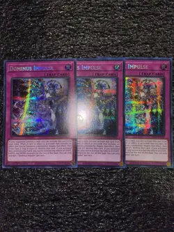 Yugioh! 3x Dominus Impulse MP25-EN116 Prismatic Secret Rare 1st Edition NM - Image 1