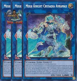 Yugioh! 3x Mekk-Knight Crusadia Avramax RA01-EN044 Secret Rare 1st Ed NM - Image 1