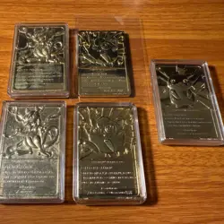5x 23k Gold Plated 1999 Burger King Pokemon Card Pikachu Mewtwo Jigglypuff - Image 3
