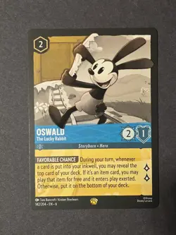 Oswald - The Lucky Rabbit 142/204 Azurite Sea Regular Disney Lorcana Card NM - Image 1