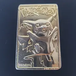 1999 Nintendo Pokemon PIKACHU #25 - 23K Gold Plated Trading Card Burger King - Image 1