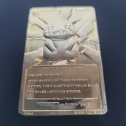 1999 Nintendo Pokemon PIKACHU #25 - 23K Gold Plated Trading Card Burger King - Image 3