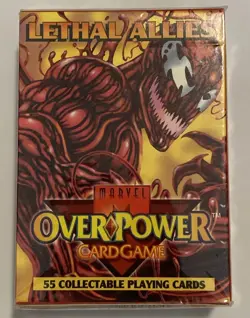 1995 FLEER MARVEL OVERPOWER CARD GAME LETHAL ALLIES FACTORY SEALED PLAYING DECK - Image 1