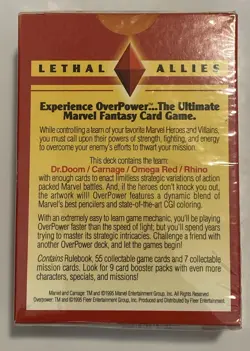 1995 FLEER MARVEL OVERPOWER CARD GAME LETHAL ALLIES FACTORY SEALED PLAYING DECK - Image 3