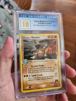 (POP 12) CGC 10 PRISTINE Magma’s Rhydon EX Team Magma vs Aqua 22/95 POKEMON Card - Image 1