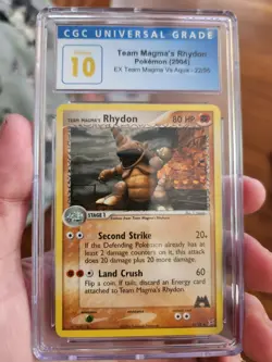 (POP 12) CGC 10 PRISTINE Magma’s Rhydon EX Team Magma vs Aqua 22/95 POKEMON Card - Image 2
