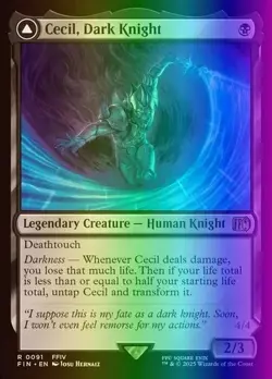 Cecil, Dark Knight #91 (Foil) (NM) Final Fantasy FIN Magic MTG - Image 1