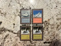 Snow-Covered Lands x4 - Magic the Gathering Ice Age Snow Covered Lands HP - Image 1