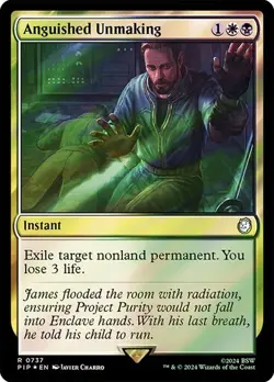 Anguished Unmaking SURGE FOIL - 0737 - Rare - Fallout PIP MTG - Image 1