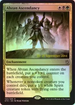 Light Play, English MTG Foil Abzan Ascendancy - Foil - Prerelease Promo Khans of - Image 1