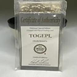 Pokemon Togepi 23k Gold Plated Trading Card Burger King Promo Vintage 1999 - Image 4