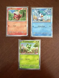 Pokemon Paldea Evolved Sprigatito Fuecoco Quaxly 013 034 050 Mirage Holo Set - Image 1