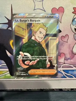 Pokemon TCG Lt. Surge's Bargain Illustration Rare #170/132 Mega Evolution NM/M - Image 1
