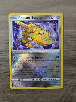 Pokemon TCG Radiant Steelix 124/196 SWSH Lost Origin Radiant Rare NM - Image 1