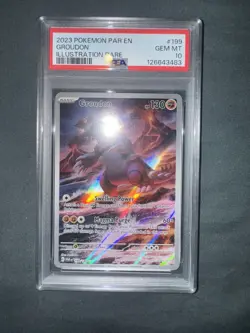 2023 POKEMON PAR EN-PARADOX RIFT ILLUSTRATION RARE #199 GROUDON PSA 10 - Image 1