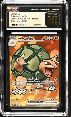 CGC PRISTINE 10 2023 Pokemon Mew EN-151 Golem EX #189 Ultra Rare - Image 1