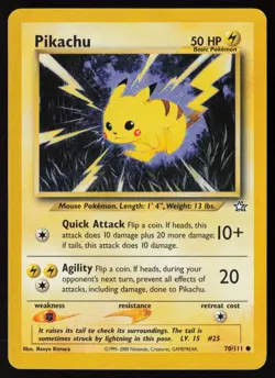 Pikachu 070/111 Neo Genesis Pokemon TCG LP - NM - Image 1