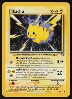Pikachu 070/111 Neo Genesis Pokemon TCG LP - NM - Image 1